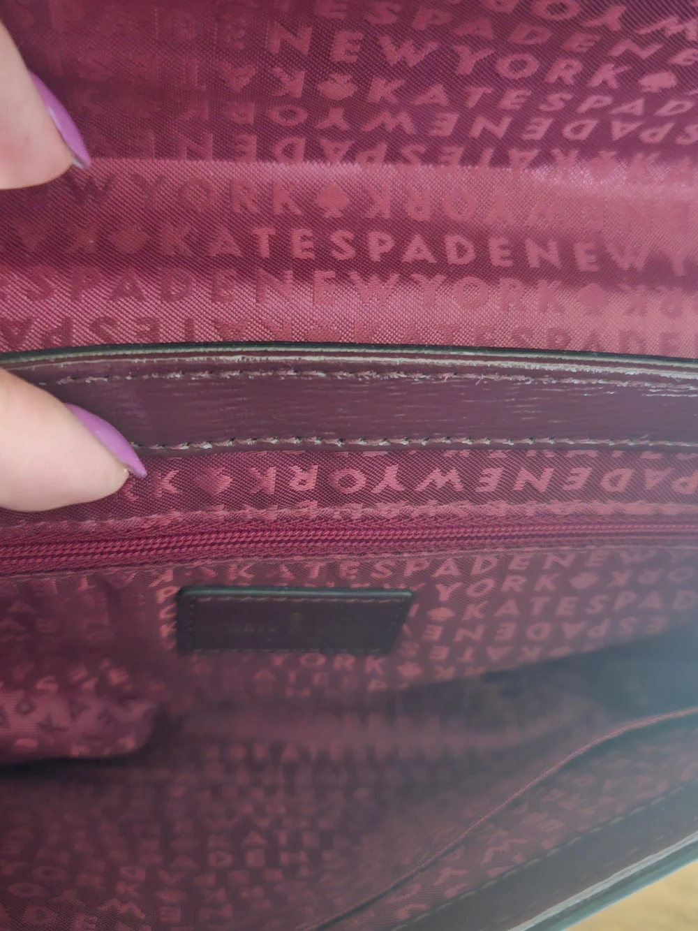 kate spade New York Patent Leather Shoulder Bag in Deep Plum